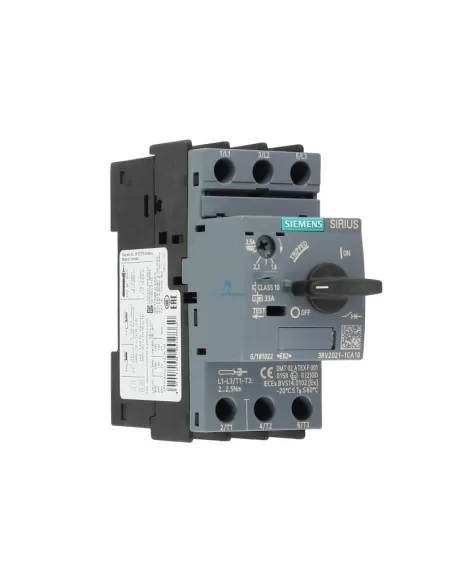 Siemens 3RV20211CA10 Guardamotor automático s0, 1.8-2.5a,vt
